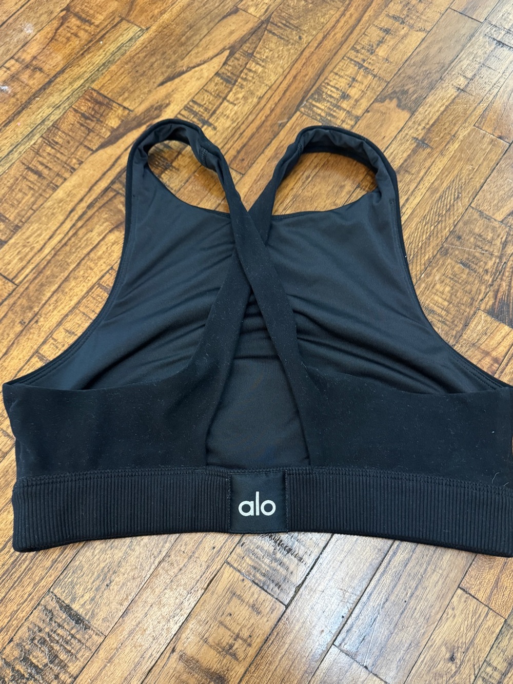 ALO Yoga Ripped Warrior Sports Bra Black Size XS